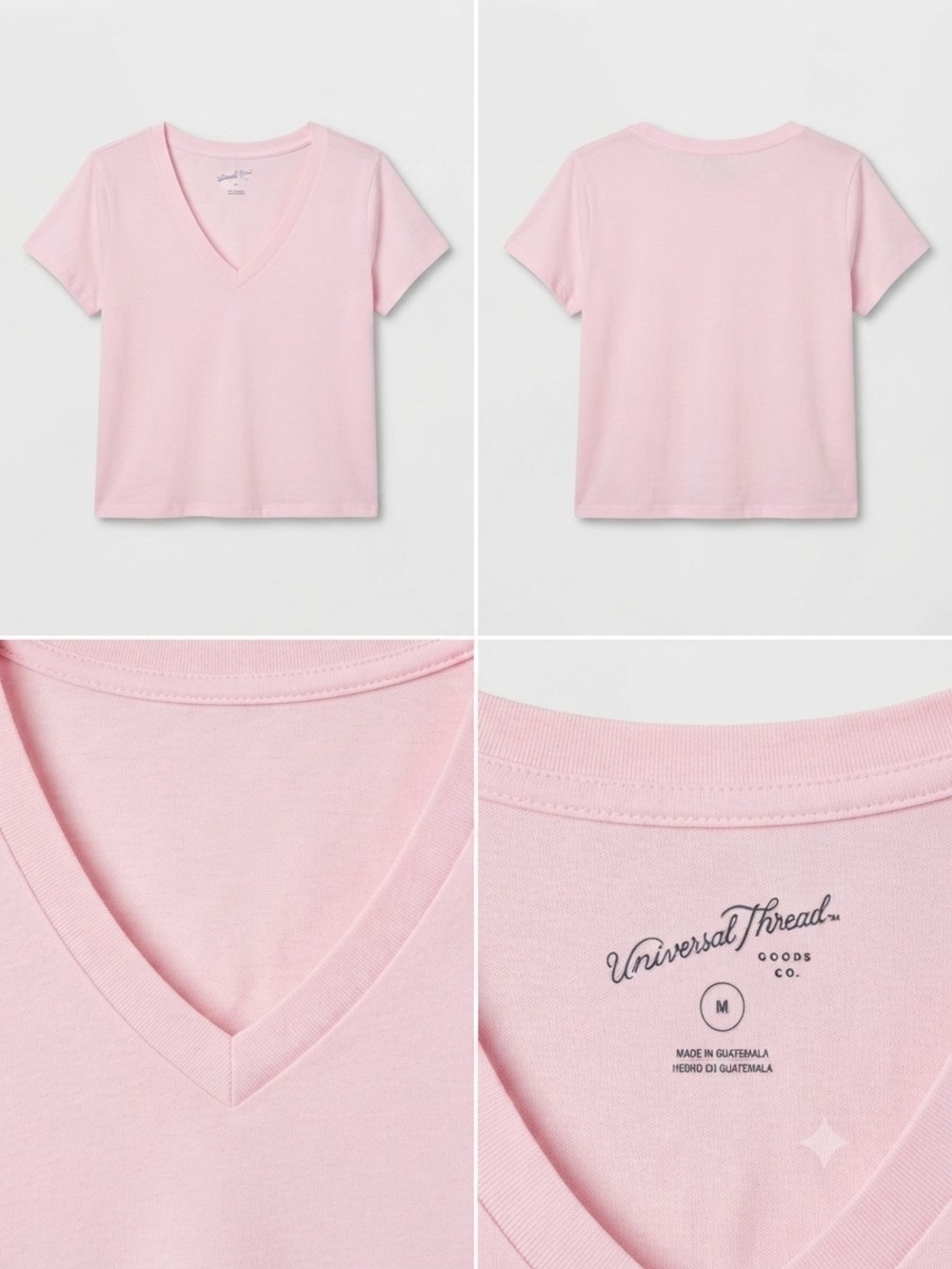 Universal Thread Light Pink V-Neck Short Sleeve Tee